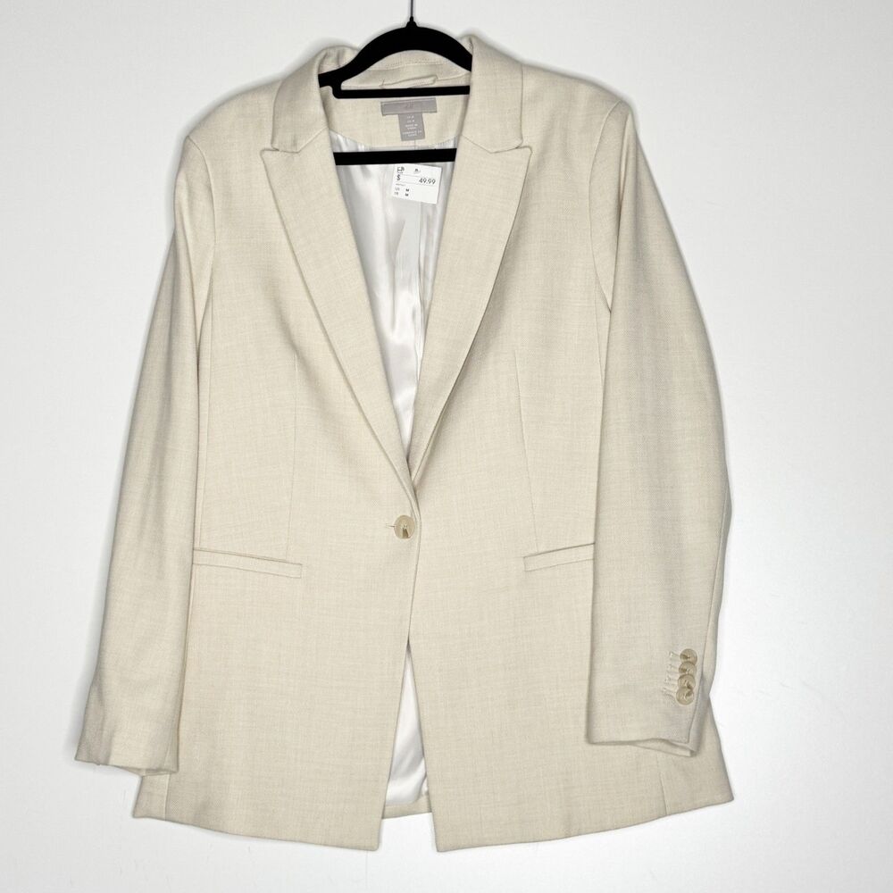 New H&M One Button Blazer Jacket Women's Size Medium